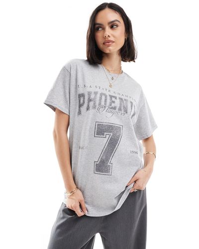 ASOS Oversized T-shirt With Phoenix 7 Graphic - Grey