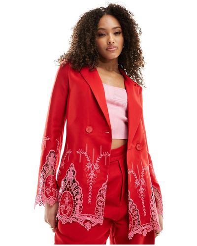 Never Fully Dressed Embroidered Blazer Suit
