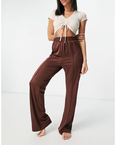 ASOS Jersey Slouchy Pj Suit Trackpant - Brown