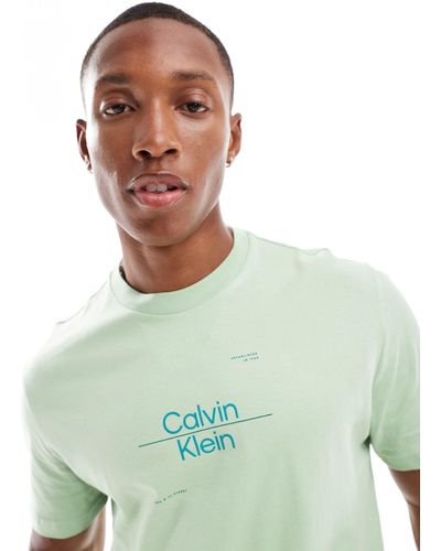 Calvin Klein Optic Line Logo T-shirt - Green