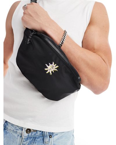ASOS Bum Bag With Sun Embroidery - Black
