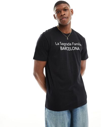 Only & Sons T-shirt à imprimé barcelona - Noir