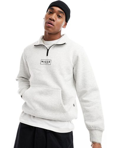 Nicce London Quarter Zip Sweatshirt - White