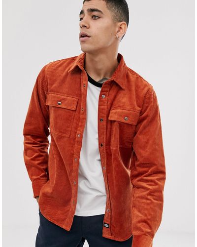 Dickies Ivel Cord Shirt - Orange