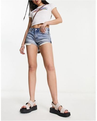 Weekday Fire Low Rise Denim Shorts - White