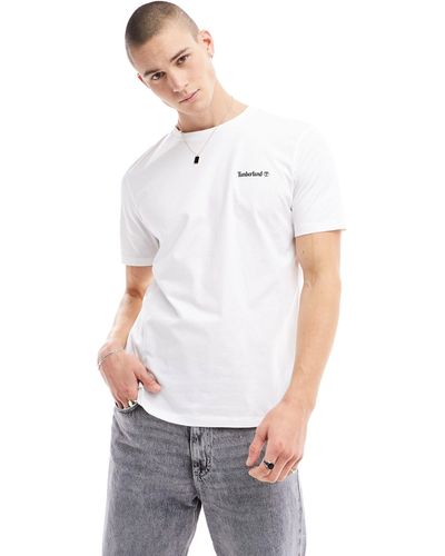 Timberland T-shirt à petite inscription logo - Blanc