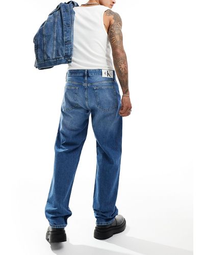 Calvin Klein – gerade geschnittene jeans im 90er-stil - Blau