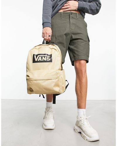 Vans Mochila beis con recuadro del logo old skool - Gris