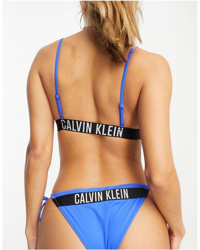 Calvin Klein String Side Bikini Bottoms - Blue