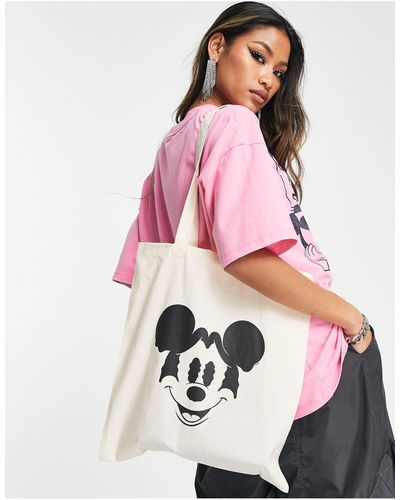 ASOS Shopper Tas Met Grafische Gelicenseerde 'punk Mickey' Print - Roze