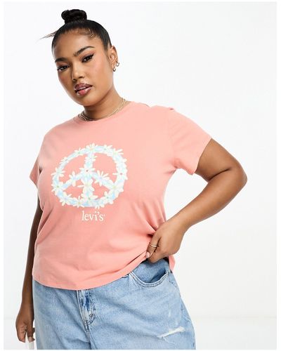 Levi's Plus - t-shirt con logo con simbolo della pace - Arancione