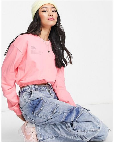 ONLY Cropped Elasticated Sweatshirt - Multicolour