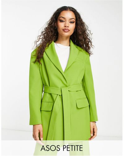 ASOS Asos Design Petite Belted Suit Blazer - Green