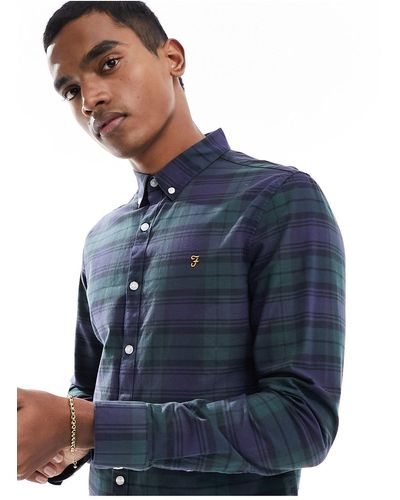 Farah Brewer Check Shirt - Blue