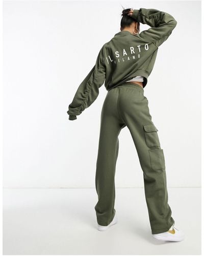 Il Sarto Bomber Jacket Co-ord With Ruched Sleeves - Green