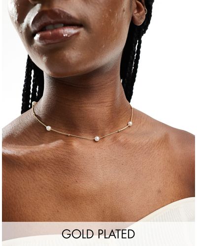 Pieces Pearl And Ball Necklace - Brown