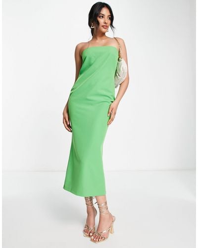 Pretty Lavish Backless Bandeau Midaxi Dress - Green