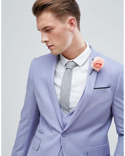 ASOS Asos Wedding Skinny Suit Jacket - Blue