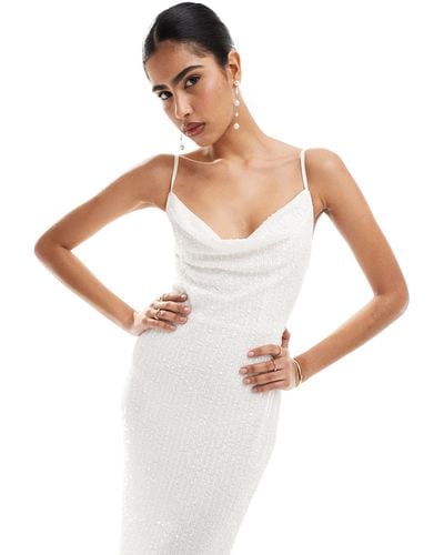 Pretty Lavish Hen Keisha Embellished Maxi Dress - White
