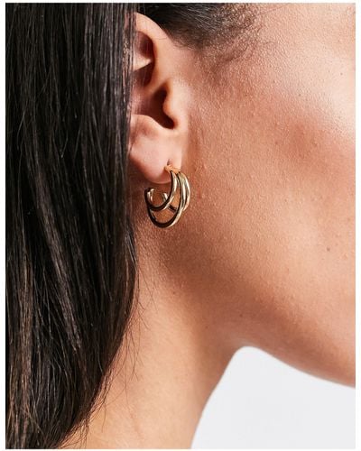 French Connection Mini Hoop Earrings - Metallic