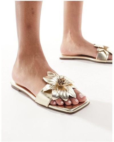 SIMMI Simmi london - miray - sandali bassi color con fiore - Bianco