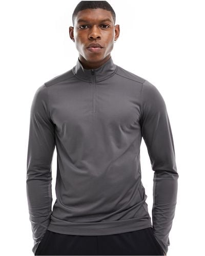 ASOS 4505 Long Sleeve 1/4 Zip Training Top - Grey