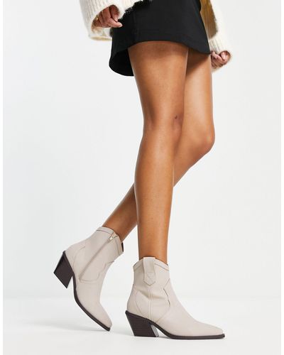 ASOS Rocket Western Ankle Boots - White