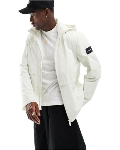 Calvin Klein Crinkle Nylon Mix Media Jacket - White