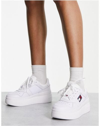 Tommy Hilfiger Retro Basket Flatform Trainers in Black Lyst UK