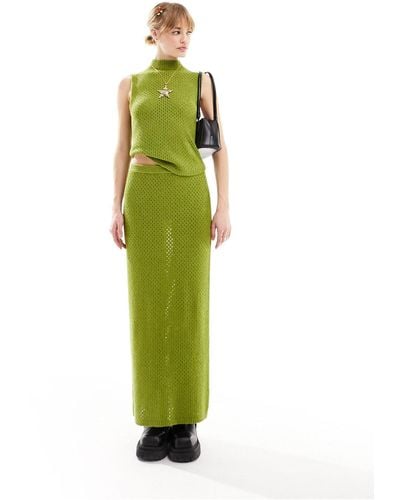 Reclaimed (vintage) Knitted Sleeveless Top Co-ord - Green
