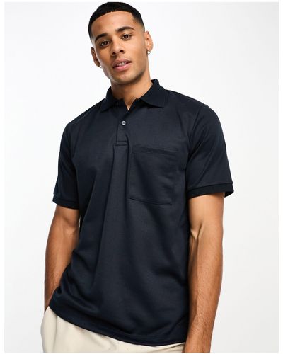 Jack & Jones Premium - polo texturé avec poche - Bleu