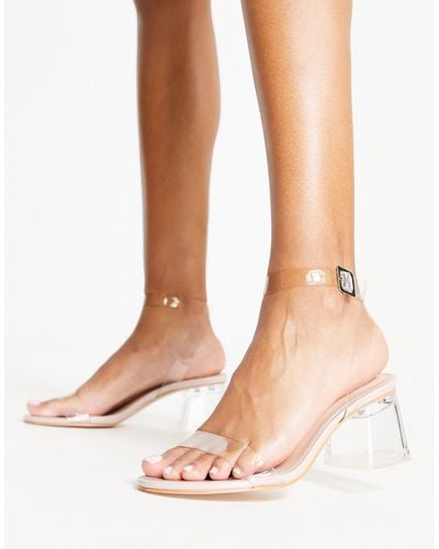 Public Desire Afternoon Mid Heeled Sandals - Natural