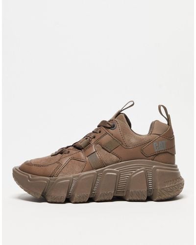 Caterpillar Imposter Chunky Lace Up Trainers - Brown