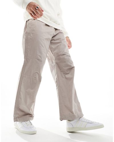 Jack & Jones Pantalon large en velours côtelé - beige - Blanc