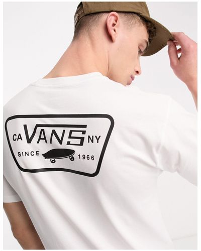 Vans – full patch – es t-shirt mit print am rücken - Natur