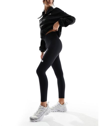 The North Face – flex – leggings mit logo und knöchelhohem bund - Schwarz