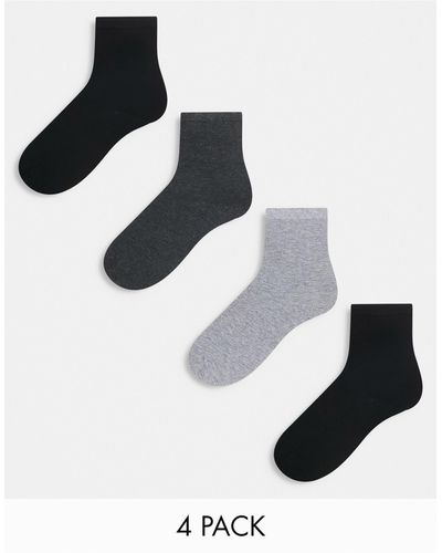 Lindex Confezione da 4 paia di calzini grigi e neri - Multicolore