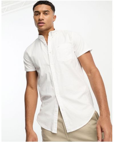 Hollister – kurzärmliges oxford-hemd - Weiß