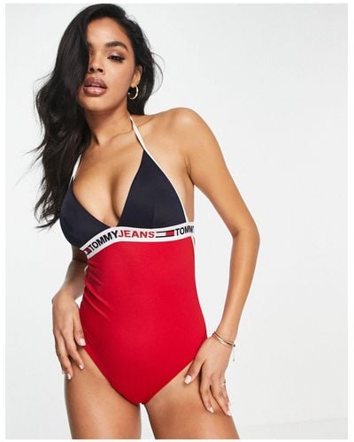 Tommy Hilfiger Jeans Triangle Swimsuit - Red