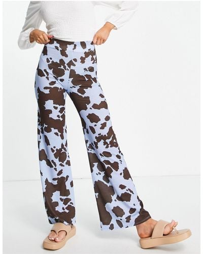 ASOS Pantalon dad en gaze à imprimé vache - Multicolore