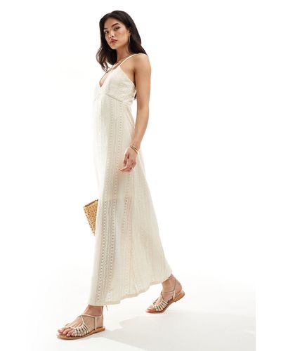 Object Crochet Maxi Slip Dress - White