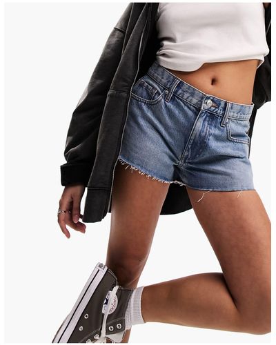 ASOS Asos design petite – locker geschnittene jeansshorts - Schwarz