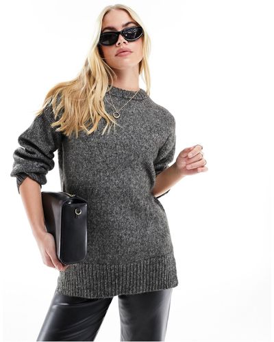 Nobody's Child Oversized Chunky Knit Sweater - Grey