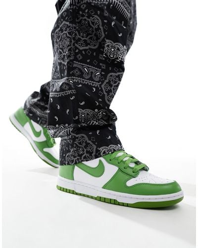 Nike Dunk - sneakers alte rétro alte bianche e verdi - Verde
