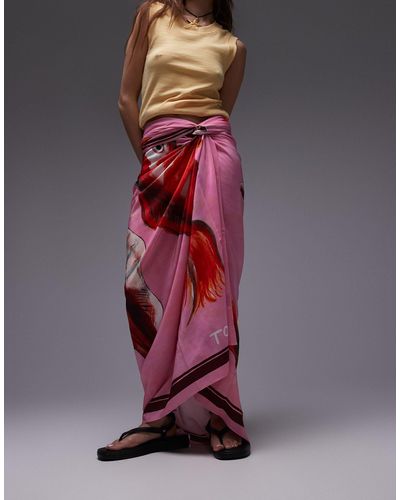 TOPSHOP Sarong Maxi Skirt - Purple