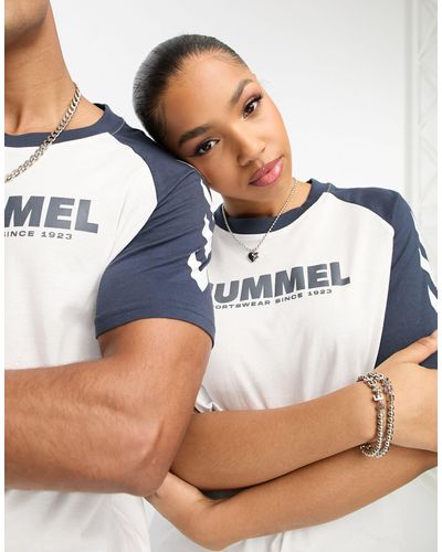 Hummel – blocked – unisex-t-shirt - Blau