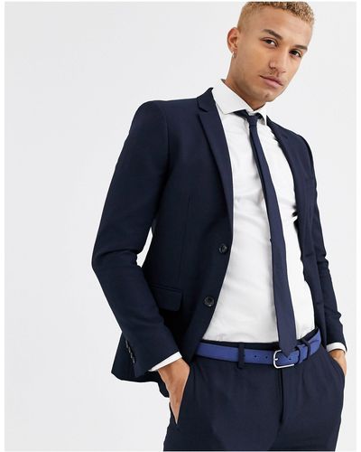 TOPMAN Skinny Suit Jacket - Blue