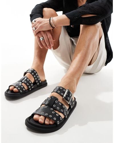 ASOS – e sandalen mit nieten - Schwarz