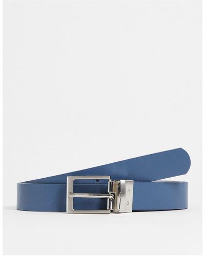 ASOS Faux Leather Smart Reversible Belt - Blue