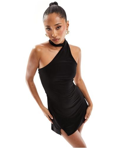 Fashionkilla Sculpted Choker Detail Mini Dress - Black